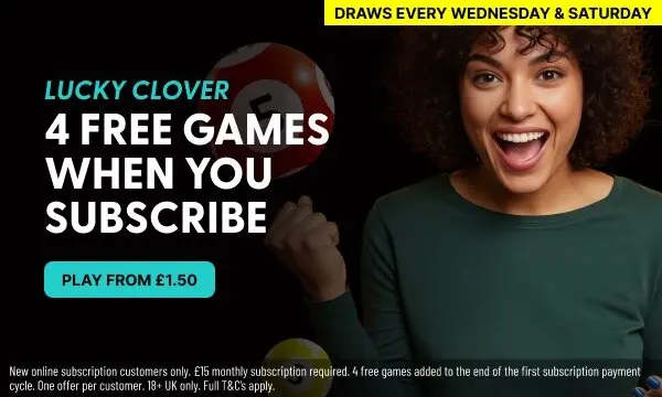 Lucky Clover — 4 free games when you subscribe. Play from £1.50.